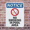 Signmission No Smoking In Pool Area OSHA Notice Sign, Plastic, 7in W x 10in L, 2PK OS-2PACK-NS-P-710-V-14802 - alternate 2